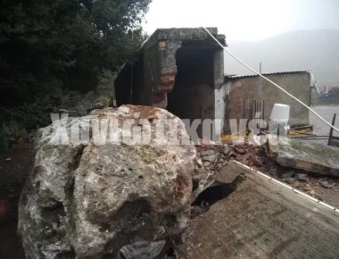 Κρήτη: Βράχος 25 τόνων προσγειώθηκε σε σπίτι και το διέλυσε- Απίστευτες εικόνες